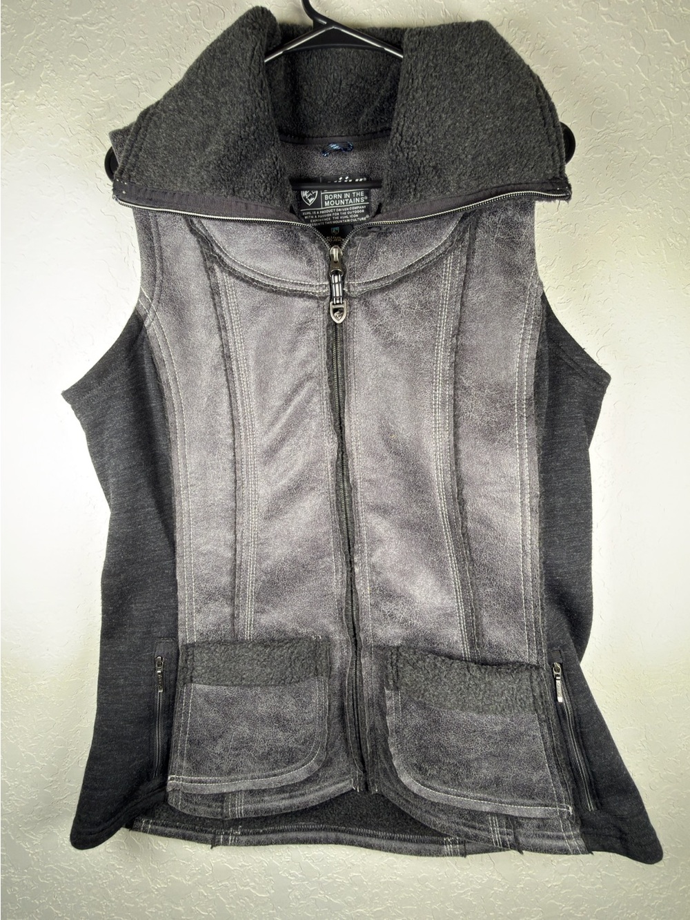 KÜHL Projekt Women’s Gray Fleece Zip Hooded Vest Size Large